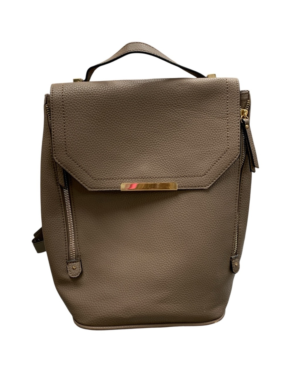 Call It Spring Taupe Leather-Textured Backpack Purse